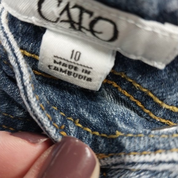 2477 Jeaniemade Size 10 Cato Turning Seams Upcycled Jeans - Picture 6 of 6